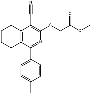 METHYL 2-([4-CYANO-1-(4-METHYLPHENYL)-5,6,7,8-TETRAHYDRO-3-ISOQUINOLINYL]SULFANYL)ACETATE Struktur