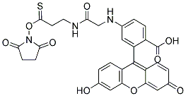 FLUORESCEIN 5-CARBAMOYLMETHYLTHIOPROPANOIC ACID NHS ESTER Struktur