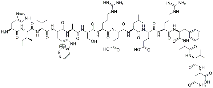 H-HIS-ILE-VAL-TRP-ALA-SER-ARG-GLU-LEU-GLU-ARG-PHE-ALA-VAL-ASN-OH Struktur