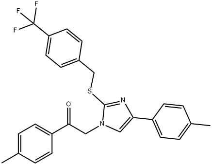 1-(4-METHYLPHENYL)-2-(4-(4-METHYLPHENYL)-2-([4-(TRIFLUOROMETHYL)BENZYL]SULFANYL)-1H-IMIDAZOL-1-YL)-1-ETHANONE Struktur