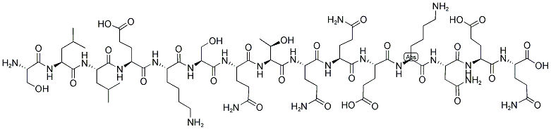 H-SER-LEU-LEU-GLU-LYS-SER-GLN-THR-GLN-GLN-GLU-LYS-ASN-GLU-GLN-OH Struktur