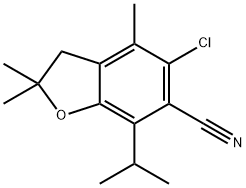 5-CHLORO-7-ISOPROPYL-2,2,4-TRIMETHYL-2,3-DIHYDRO-1-BENZOFURAN-6-CARBONITRILE Struktur