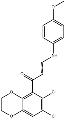 (E)-1-(6,7-DICHLORO-2,3-DIHYDRO-1,4-BENZODIOXIN-5-YL)-3-(4-METHOXYANILINO)-2-PROPEN-1-ONE Struktur