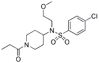 4-[((4-CHLOROPHENYL)SULPHONYL)(2-METHOXYETHYL)AMINO]-1-(1-OXOPROPYL)PIPERIDINE Struktur