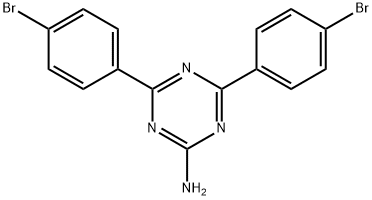 4,6-BIS(4-BROMOPHENYL)-1,3,5-TRIAZIN-2-AMINE Struktur