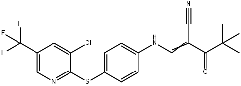 2-(2,2-DIMETHYLPROPANOYL)-3-((4-(3-CHLORO-5-(TRIFLUOROMETHYL)(2-PYRIDYLTHIO))PHENYL)AMINO)PROP-2-ENENITRILE Struktur