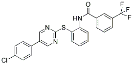 N-[2-((5-(4-CHLOROPHENYL)PYRIMIDIN-2-YL)THIO)PHENYL]-3-(TRIFLUOROMETHYL)BENZAMIDE Struktur