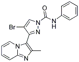 3-[4-BROMO-1-[(PHENYLAMINO)CARBONYL]PYRAZOL-3-YL]-2-METHYLPYRIDO[1,6-A]-1H-IMIDAZOLE Struktur