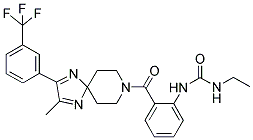 N-ETHYL-N'-[2-((2-METHYL-3-(3-(TRIFLUOROMETHYL)PHENYL)-1,4,8-TRIAZASPIRO[4.5]DECA-1,3-DIEN-8-YL)CARBONYL)PHENYL]UREA Struktur