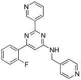 6-(2-FLUOROPHENYL)-2-PYRIDIN-3-YL-N-(PYRIDIN-4-YLMETHYL)PYRIMIDIN-4-AMINE Struktur