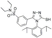 3-[4-(2,6-DIISOPROPYL-PHENYL)-5-MERCAPTO-4H-[1,2,4]TRIAZOL-3-YL]-N,N-DIETHYL-BENZENESULFONAMIDE Struktur