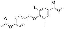 3,5-DIIODO-4-(4-ACETOXYPHENYLMETHOXY)-BENZOIC ACID METHYL ESTER Struktur