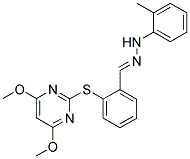 1,2-DIAZA-1-(2-METHYLPHENYL)-3-[2-[(4,6-DIMETHOXYPYRIMIDIN-2-YL)THIO]PHENYL]PROP-2-ENE Struktur