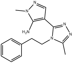 1-METHYL-4-(5-METHYL-4-PHENETHYL-4H-1,2,4-TRIAZOL-3-YL)-1H-PYRAZOL-5-AMINE Struktur