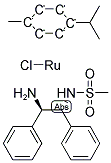 CHLORO[(1R,2R)-N-(METHANESULFONYL)-1,2-DIPHENYL-1,2-ETHANEDIAMINE] (P-CYMENE)RUTHENIUM(II) Struktur