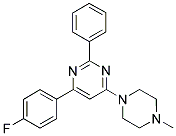 4-(4-FLUOROPHENYL)-6-(4-METHYLPIPERAZIN-1-YL)-2-PHENYLPYRIMIDINE Struktur