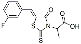 2-[5-(3-FLUORO-BENZYLIDENE)-4-OXO-2-THIOXO-THIAZOLIDIN-3-YL]-PROPIONIC ACID Struktur