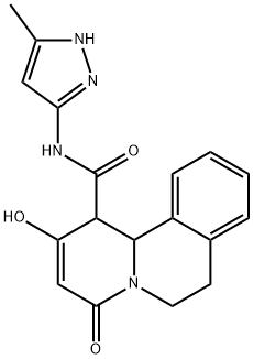 2-HYDROXY-N-(3-METHYL-1H-PYRAZOL-5-YL)-4-OXO-1,6,7,11B-TETRAHYDRO-4H-PYRIDO[2,1-A]ISOQUINOLINE-1-CARBOXAMIDE Struktur