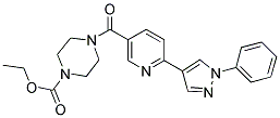 4-[6-(1-PHENYL-1H-PYRAZOL-4-YL)-PYRIDINE-3-CARBONYL]-PIPERAZINE-1-CARBOXYLIC ACID ETHYL ESTER Struktur