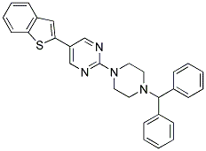 2-(4-BENZHYDRYL-PIPERAZIN-1-YL)-5-BENZO[B]THIOPHEN-2-YL-PYRIMIDINE Struktur