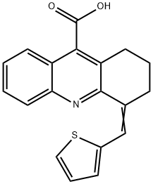 4-THIOPHEN-2-YLMETHYLENE-1,2,3,4-TETRAHYDRO-ACRIDINE-9-CARBOXYLIC ACID Struktur