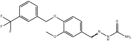 2-[(E)-(3-METHOXY-4-([3-(TRIFLUOROMETHYL)BENZYL]OXY)PHENYL)METHYLIDENE]-1-HYDRAZINECARBOTHIOAMIDE Struktur