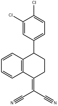 2-[4-(3,4-DICHLOROPHENYL)-3,4-DIHYDRO-1(2H)-NAPHTHALENYLIDEN]MALONONITRILE Struktur