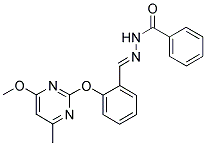 N-[1-AZA-2-[2-[(4-METHOXY-6-METHYLPYRIMIDIN-2-YL)OXY]PHENYL]ETHENEYL]BENZAMIDE Struktur