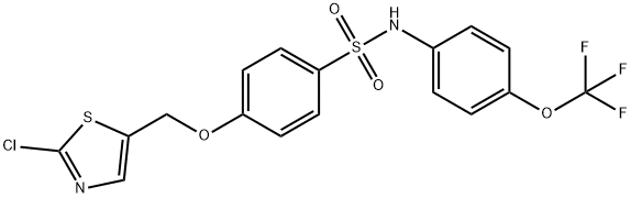 4-[(2-CHLORO-1,3-THIAZOL-5-YL)METHOXY]-N-[4-(TRIFLUOROMETHOXY)PHENYL]BENZENESULFONAMIDE Struktur