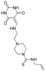 N-ALLYL-4-(2-{[(2,4,6-TRIOXOTETRAHYDROPYRIMIDIN-5(2H)-YLIDENE)METHYL]AMINO}ETHYL)PIPERAZINE-1-CARBOTHIOAMIDE Struktur