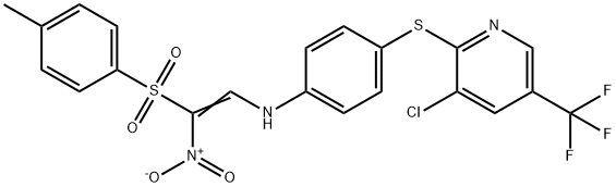 2-((4-(3-CHLORO-5-(TRIFLUOROMETHYL)(2-PYRIDYLTHIO))PHENYL)AMINO)-1-((4-METHYLPHENYL)SULFONYL)-1-NITROETHENE Struktur