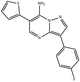 3-(4-FLUOROPHENYL)-6-(2-THIENYL)PYRAZOLO[1,5-A]PYRIMIDIN-7-AMINE Struktur