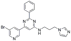 6-(5-BROMOPYRIDIN-3-YL)-N-[3-(1H-IMIDAZOL-1-YL)PROPYL]-2-PHENYLPYRIMIDIN-4-AMINE Struktur