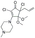 5-ALLYL-2,5-DICHLORO-4,4-DIMETHOXY-3-(4-METHYLPIPERAZIN-1-YL)CYCLOPENT-2-EN-1-ONE Struktur