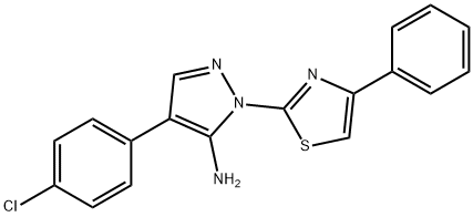 4-(4-CHLOROPHENYL)-1-(4-PHENYL-1,3-THIAZOL-2-YL)-1H-PYRAZOL-5-AMINE Struktur