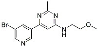 6-(5-BROMOPYRIDIN-3-YL)-N-(2-METHOXYETHYL)-2-METHYLPYRIMIDIN-4-AMINE Struktur