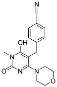 4-[(6-HYDROXY-1-METHYL-4-MORPHOLIN-4-YL-2-OXO-1,2-DIHYDROPYRIMIDIN-5-YL)METHYL]BENZONITRILE Struktur