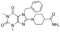 1-(7-BENZYL-1,3-DIMETHYL-2,6-DIOXO-2,3,6,7-TETRAHYDRO-1H-PURIN-8-YL)PIPERIDINE-4-CARBOXAMIDE Struktur