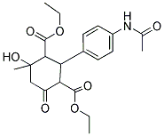 DIETHYL 2-[4-(ACETYLAMINO)PHENYL]-4-HYDROXY-4-METHYL-6-OXO-1,3-CYCLOHEXANEDICARBOXYLATE Struktur