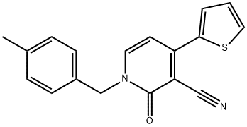 1-(4-METHYLBENZYL)-2-OXO-4-(2-THIENYL)-1,2-DIHYDRO-3-PYRIDINECARBONITRILE Struktur