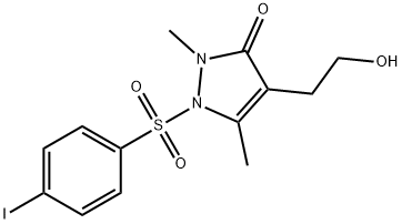 4-(2-HYDROXYETHYL)-1-[(4-IODOPHENYL)SULFONYL]-2,5-DIMETHYL-1,2-DIHYDRO-3H-PYRAZOL-3-ONE Struktur