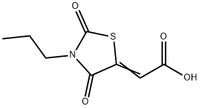 (2Z)-(2,4-DIOXO-3-PROPYL-1,3-THIAZOLIDIN-5-YLIDENE)ACETIC ACID Struktur