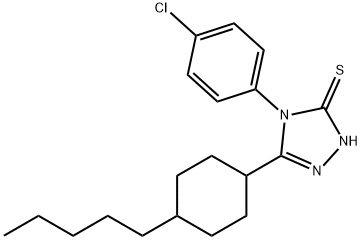 4-(4-CHLOROPHENYL)-5-(4-PENTYLCYCLOHEXYL)-4H-1,2,4-TRIAZOL-3-YLHYDROSULFIDE Struktur