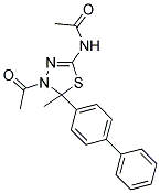 N-[4-ACETYL-5-(1,1'-BIPHENYL-4-YL)-5-METHYL-4,5-DIHYDRO-1,3,4-THIADIAZOL-2-YL]ACETAMIDE Struktur