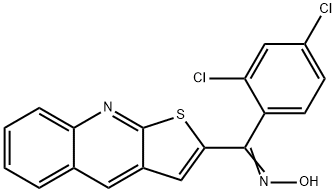 (2,4-DICHLOROPHENYL)(THIENO[2,3-B]QUINOLIN-2-YL)METHANONE OXIME Struktur