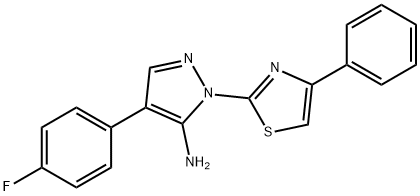 4-(4-FLUOROPHENYL)-1-(4-PHENYL-1,3-THIAZOL-2-YL)-1H-PYRAZOL-5-AMINE Struktur