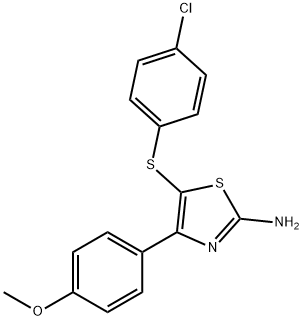 5-[(4-CHLOROPHENYL)SULFANYL]-4-(4-METHOXYPHENYL)-1,3-THIAZOL-2-AMINE Struktur