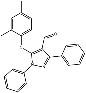 5-[(2,4-DIMETHYLPHENYL)SULFANYL]-1,3-DIPHENYL-1H-PYRAZOLE-4-CARBALDEHYDE Struktur