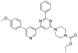 4-(6-[5-(4-METHOXY-PHENYL)-PYRIDIN-3-YL]-2-PHENYL-PYRIMIDIN-4-YL)-PIPERAZINE-1-CARBOXYLIC ACID ETHYL ESTER Struktur