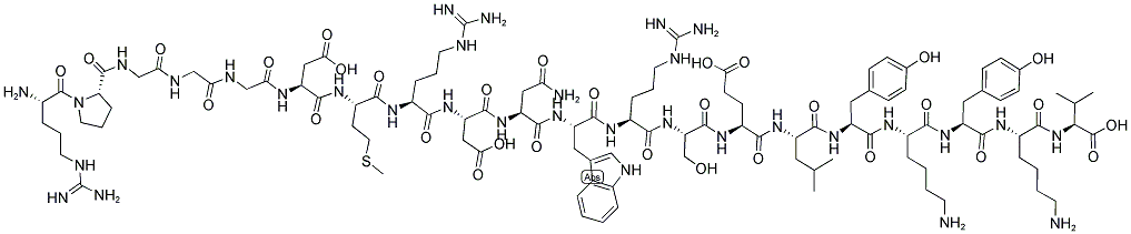 H-ARG-PRO-GLY-GLY-GLY-ASP-MET-ARG-ASP-ASN-TRP-ARG-SER-GLU-LEU-TYR-LYS-TYR-LYS-VAL-OH Struktur